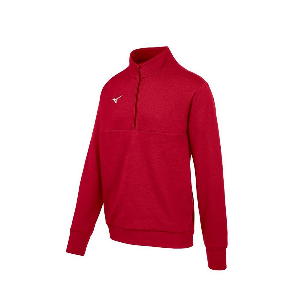 Panske Pulóver Mizuno MZ1 1/4 Zip Fleece Červené Vypredaj DCFB85729